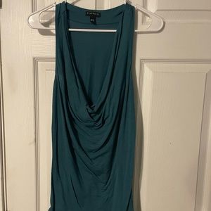 Fang Teal Tank/Blouse with Slouchy Front
